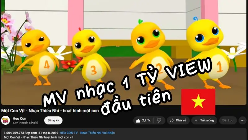Việt Nam Đã Có MV Nhạc Đạt 1 Tỷ View Đầu Tiên – “Một Con Vịt”